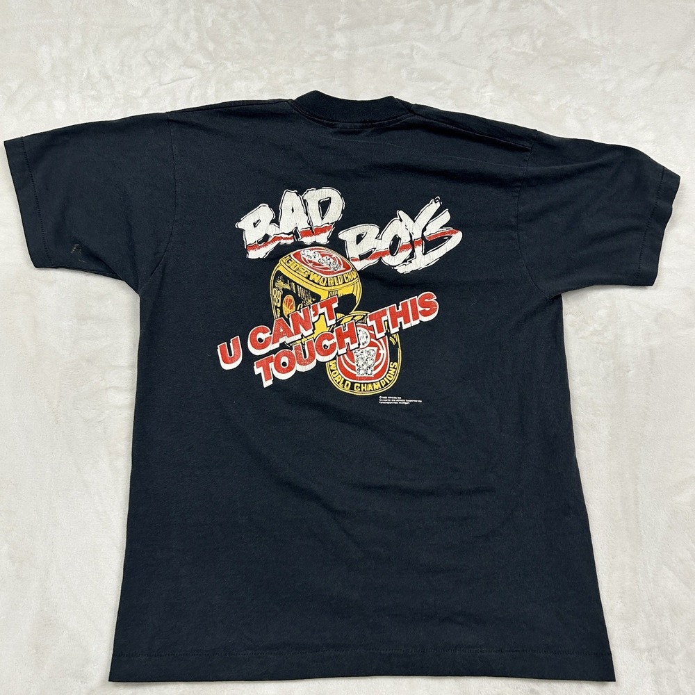 80s detroit pistons championship Hammer Time T-Shirt Men L Black Vintage 90s Tee